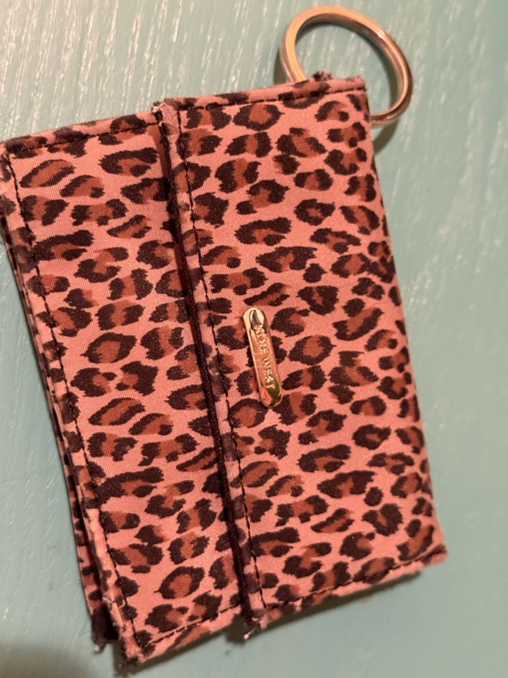 Nine West Leopard Print Cardholder Keychain - Leopard print